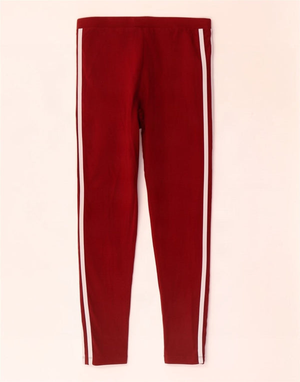 Adidas Womens Leggings UK 10 Small Maroon Cotton