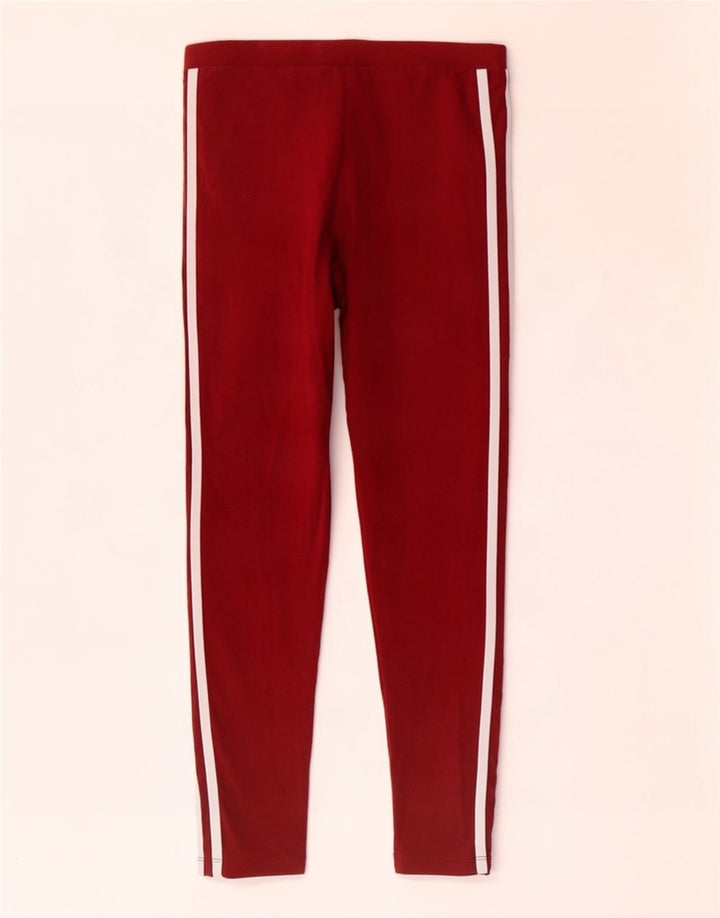 Adidas Womens Leggings UK 10 Small Maroon Cotton