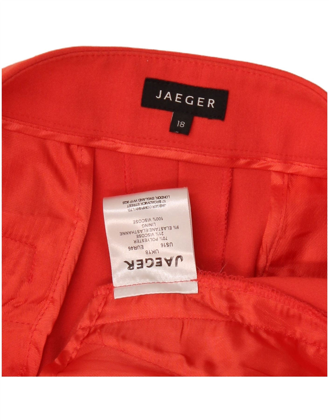 Jaeger Womens Straight Chino Trousers UK 18 XL W40 L27 Red Polyester