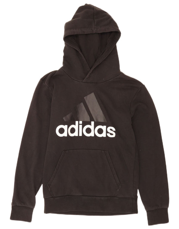 Adidas Mens Graphic Hoodie Jumper Small Black Cotton