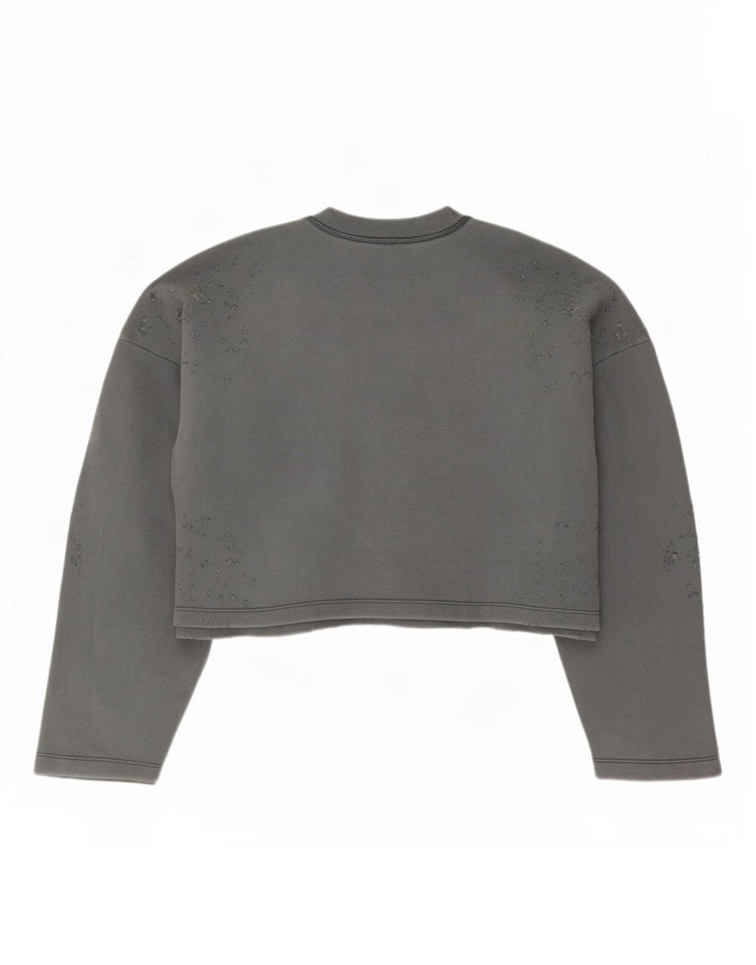 Zara Womens Crop Oversized Sweatshirt Jumper UK 14 Medium Grey Cotton