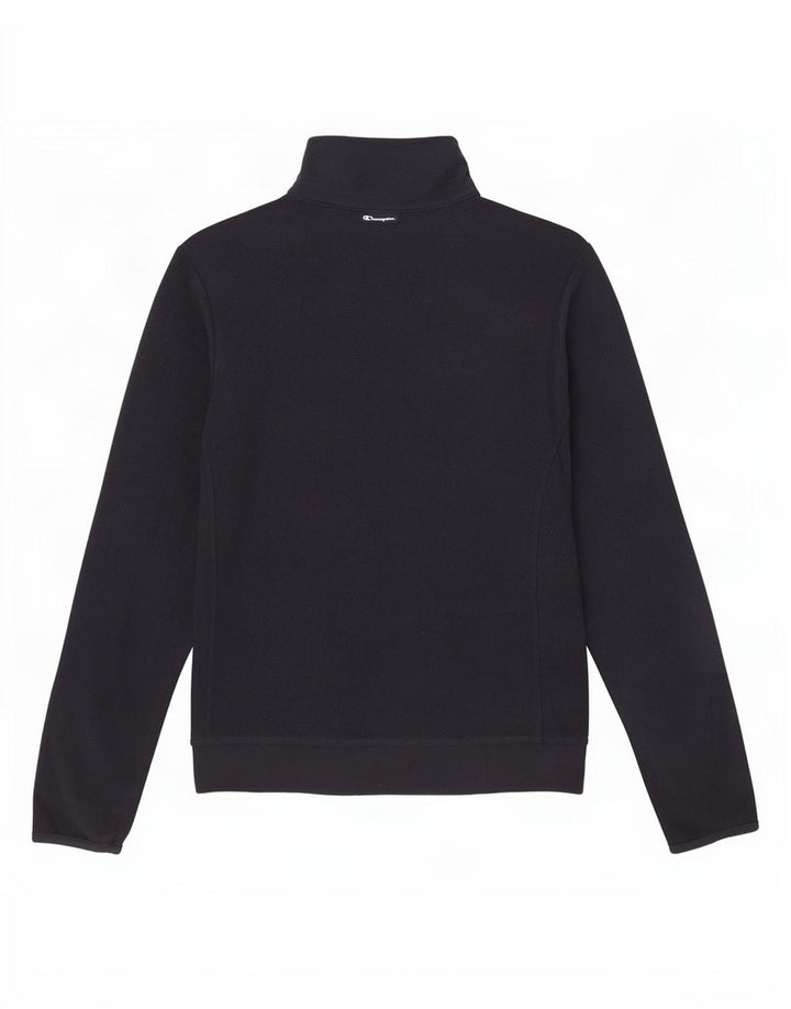 Champion Womens Zip Neck Fleece Jumper UK 16 Large Navy Blue Polyester