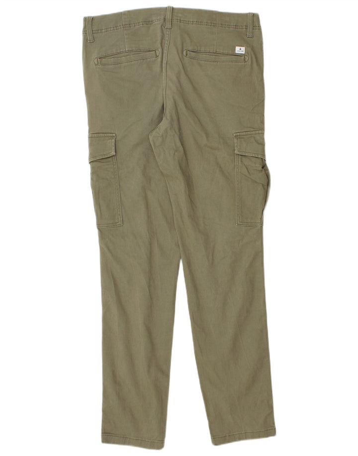 Jack & Jones Mens Slim Cargo Trousers W32 L30 Khaki Cotton