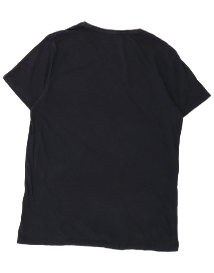 Timberland Mens Graphic T-Shirt Top Medium Navy Blue Cotton