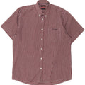 Pierre Cardin Mens Short Sleeve Regular Fit Shirt 3XL Red Check Polyester