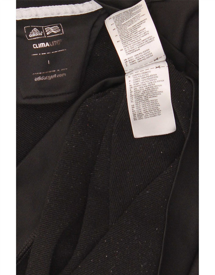 Adidas Mens Climalite Zip Neck Sweatshirt Jumper Large Black Polyester