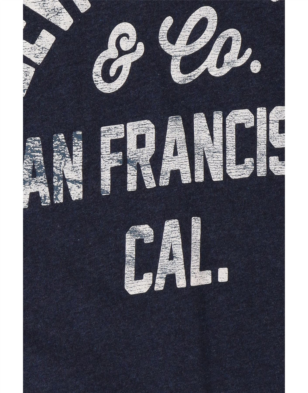LEVI'S Mens San Francisco Graphic T-Shirt Top Large Navy Blue Vintage Levi's and Second-Hand Levi's from Messina Hembry 