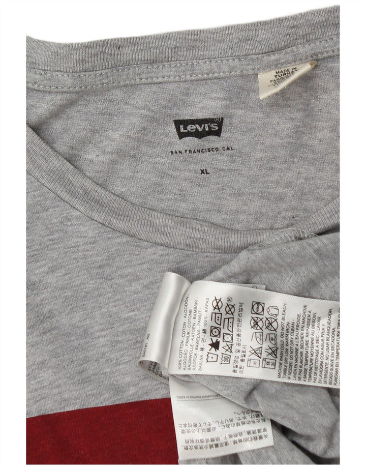 Levi's Mens Graphic T-Shirt Top XL Grey Flecked Cotton