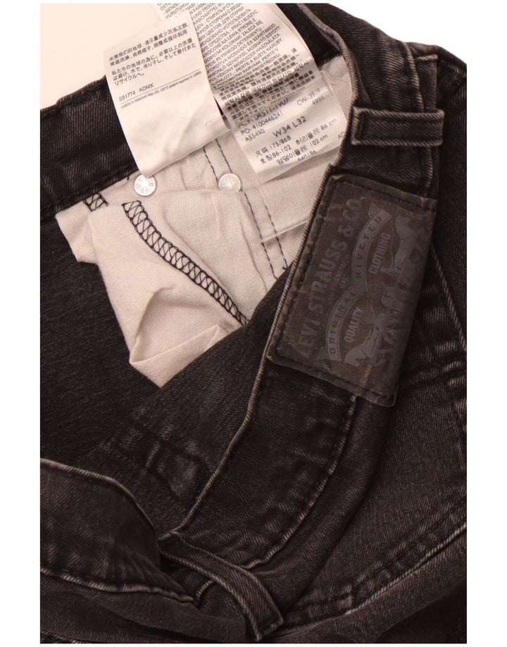 LEVI'S Womens 511 Slim Jeans W34 L32 Black Cotton