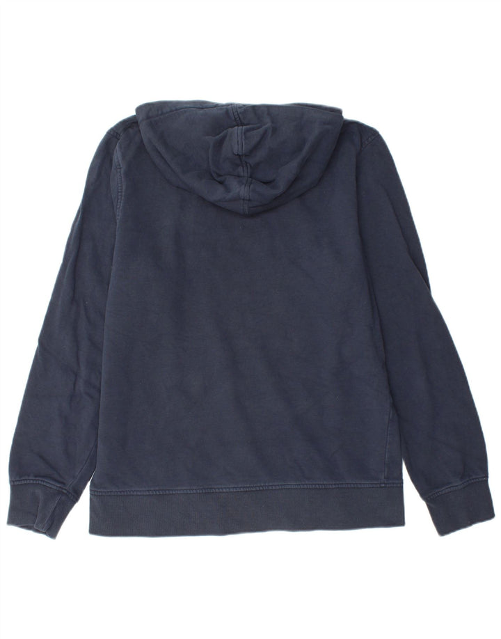JACK & JONES Mens Graphic Hoodie Jumper Medium Navy Blue Cotton
