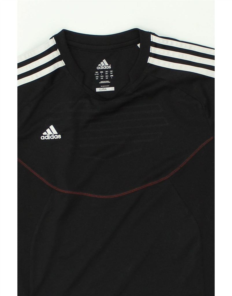 ADIDAS Boys Climalite Graphic T-Shirt Top 13-14 Years Black Polyester | Vintage Adidas | Thrift | Second-Hand Adidas | Used Clothing | Messina Hembry 