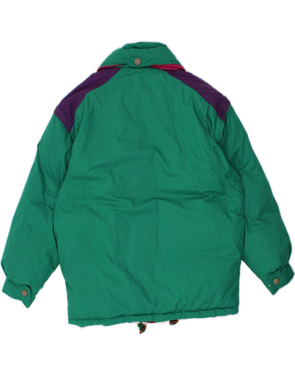 DIADORA Mens Padded Jacket UK 38 Medium Green Colourblock Polyester