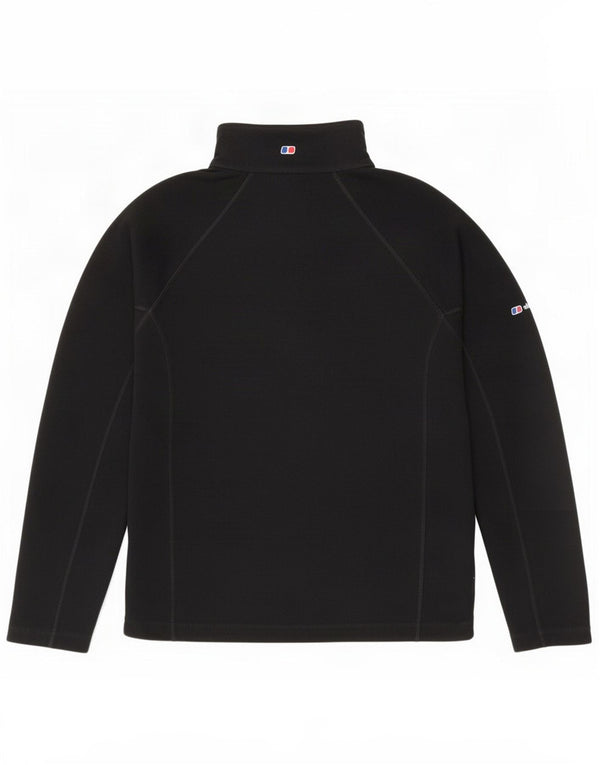 Berghaus Womens Zip Neck Fleece Jumper UK 12 Medium Black Polyester