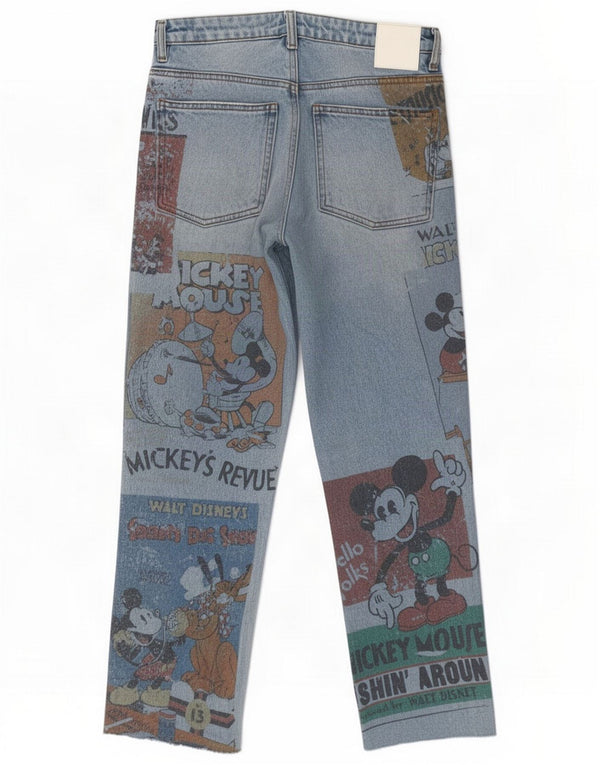 Desigual Womens Disney Straight Jeans EU 38 Medium W28 L26 Blue Patchwork