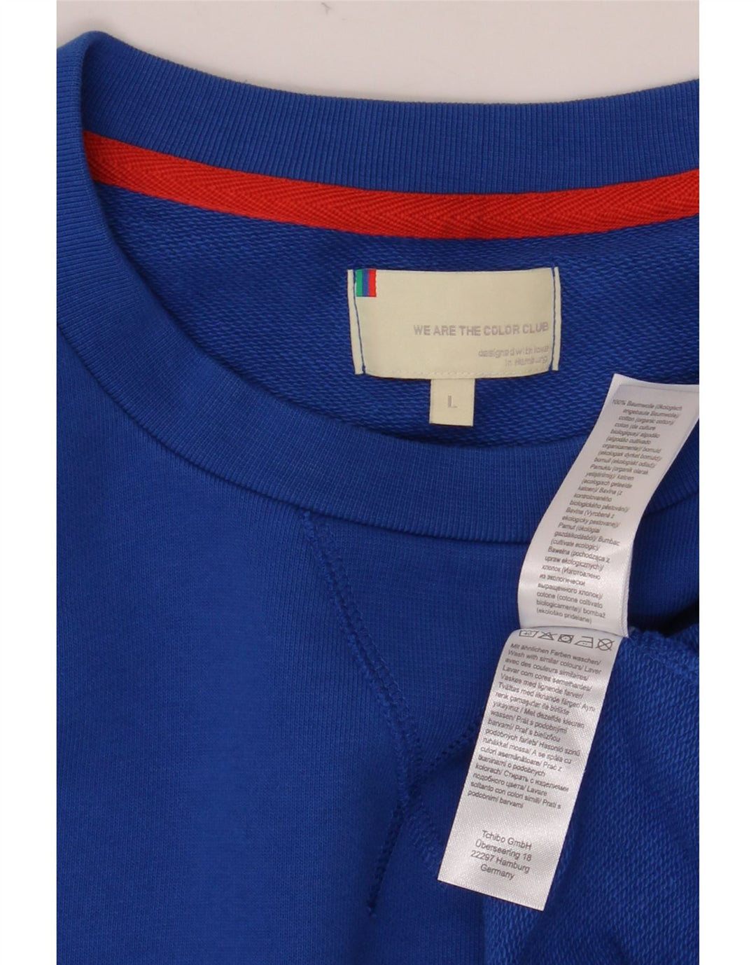 VINTAGE Mens Sweatshirt Jumper Large Blue Cotton