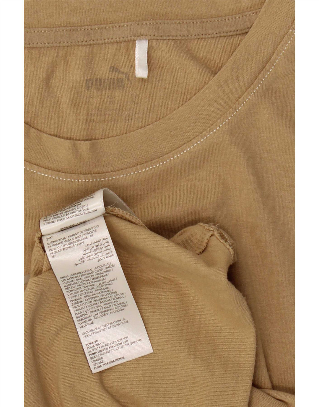 Puma Mens Graphic T-Shirt Top XL Beige Cotton
