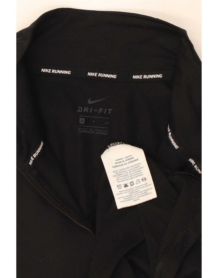 Nike Mens Dri Fit Zip Neck Pullover Tracksuit Top Small Black Polyester