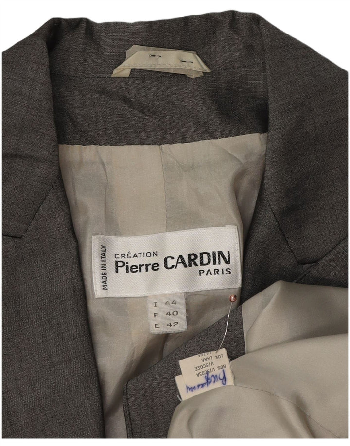 PIERRE CARDIN Womens 1 Button Blazer Jacket IT 44 Medium Grey Viscose