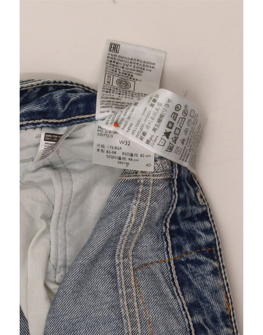 LEVI'S Mens Carpenter Loose Fit High Waist Cropped Jeans W32 L24 Blue