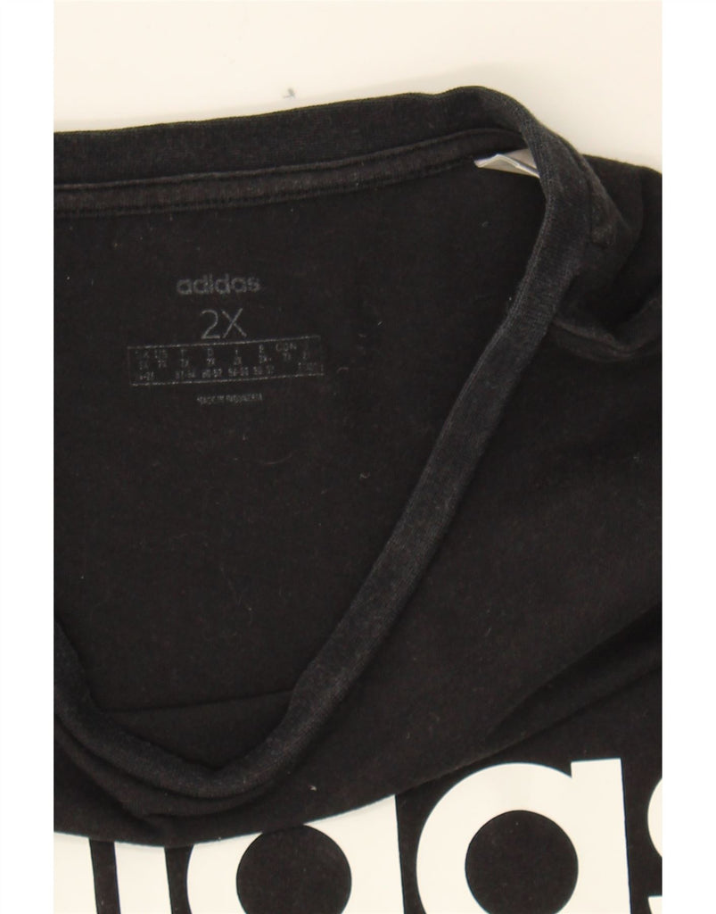 ADIDAS Womens Graphic T-Shirt Top UK 24/26 2XL Black Cotton Vintage Adidas and Second-Hand Adidas from Messina Hembry 