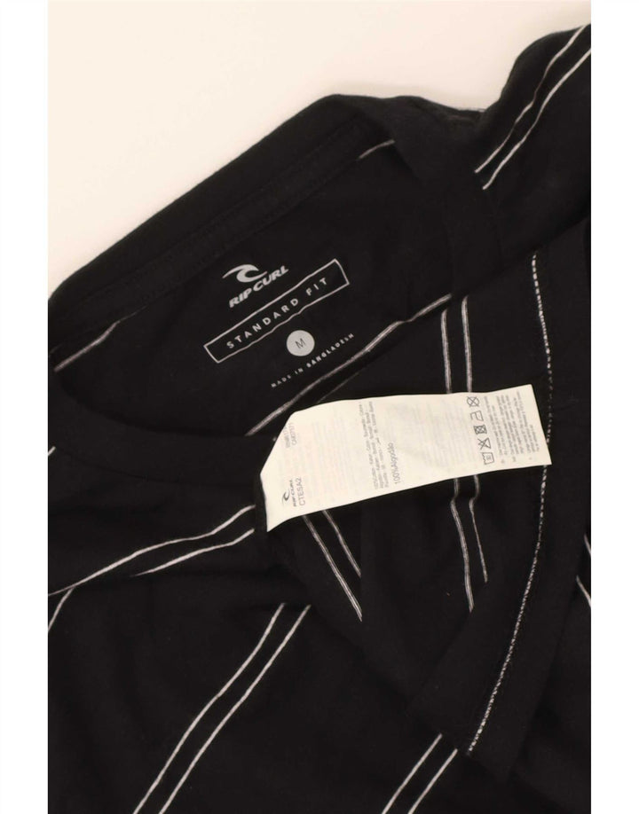 Rip Curl Mens Standard Fit T-Shirt Top Medium Black Striped Cotton