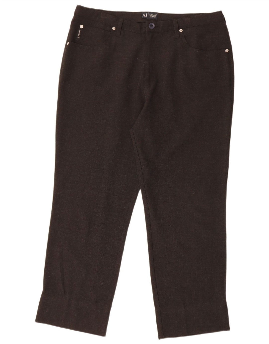Armani Womens Straight Casual Trousers W36 L27 Brown