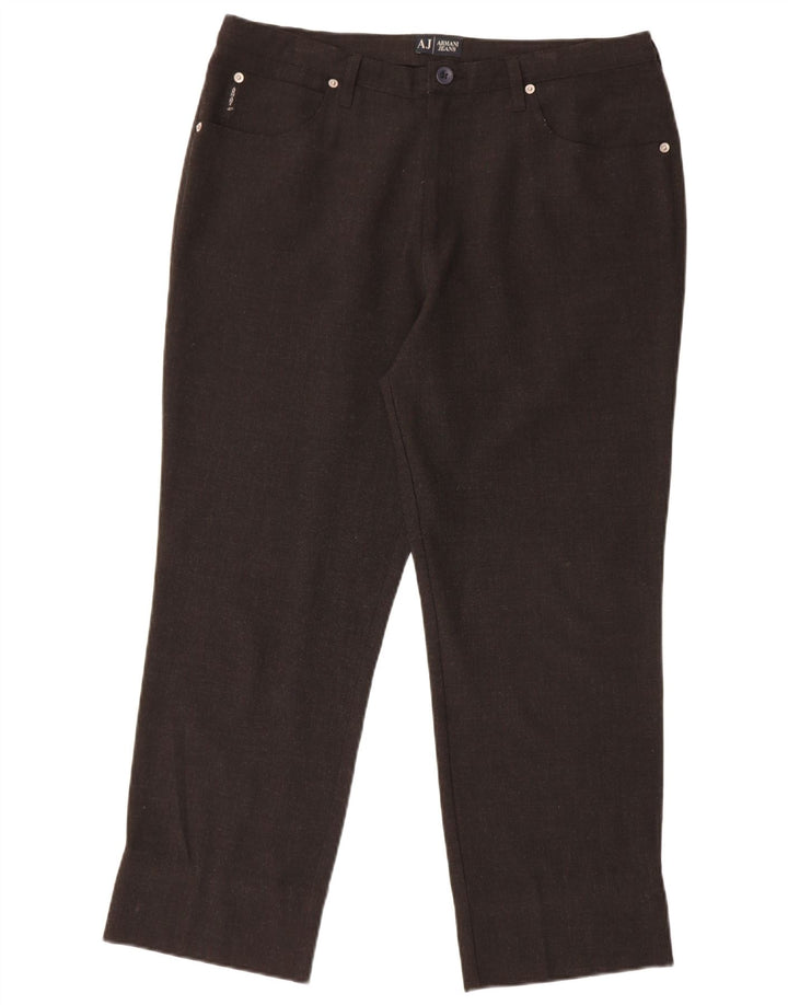 Armani Womens Straight Casual Trousers W36 L27 Brown