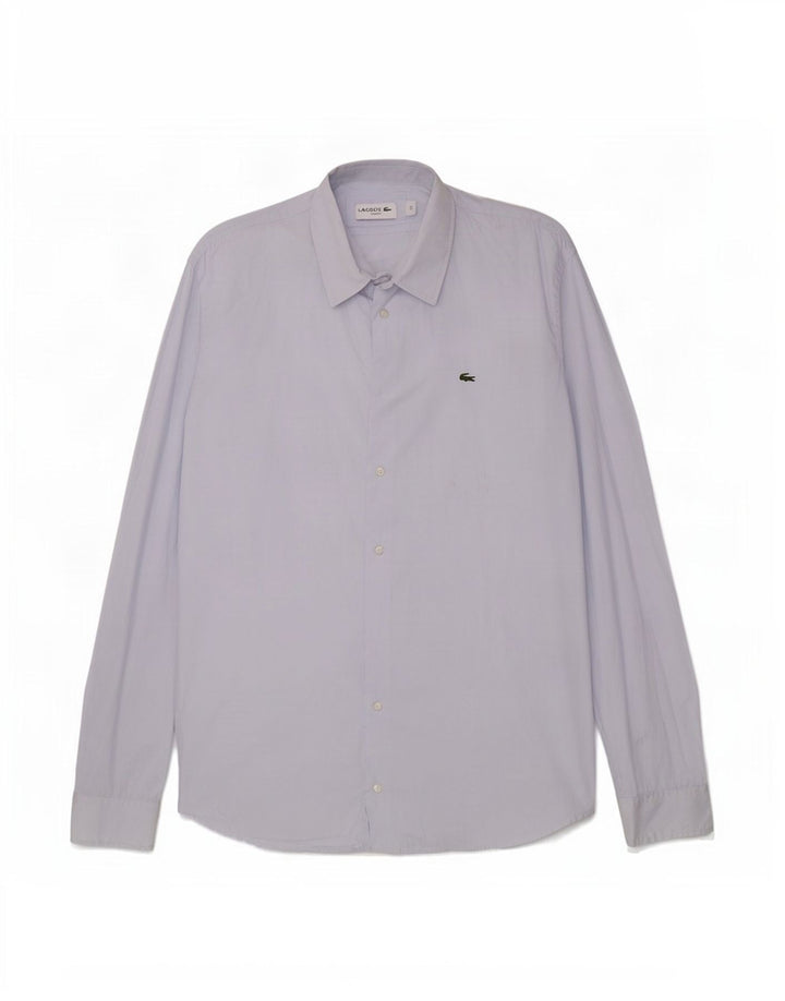 Lacoste Mens Slim Fit Shirt Size 44 XL Blue Cotton