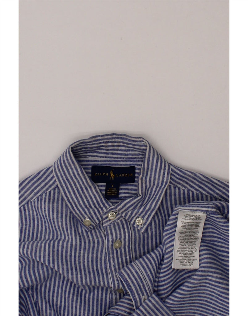 RALPH LAUREN Boys Shirt 5-6 Years Blue Striped Cotton Vintage Ralph Lauren and Second-Hand Ralph Lauren from Messina Hembry 