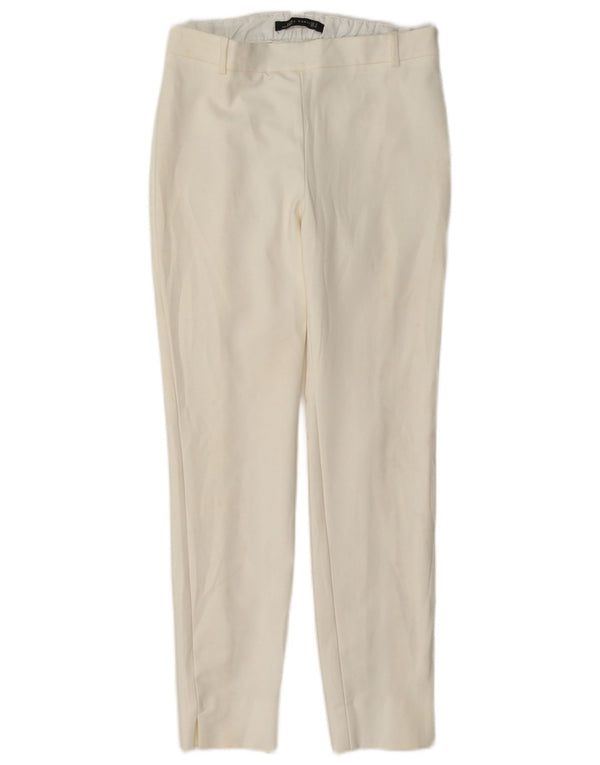 Zara Womens Skinny Casual Trousers Small W26 L26 Off White