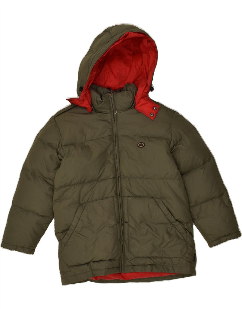 GEOX Boys Hooded Padded Jacket 9-10 Years Khaki Nylon | Vintage Geox | Thrift | Second-Hand Geox | Used Clothing | Messina Hembry 