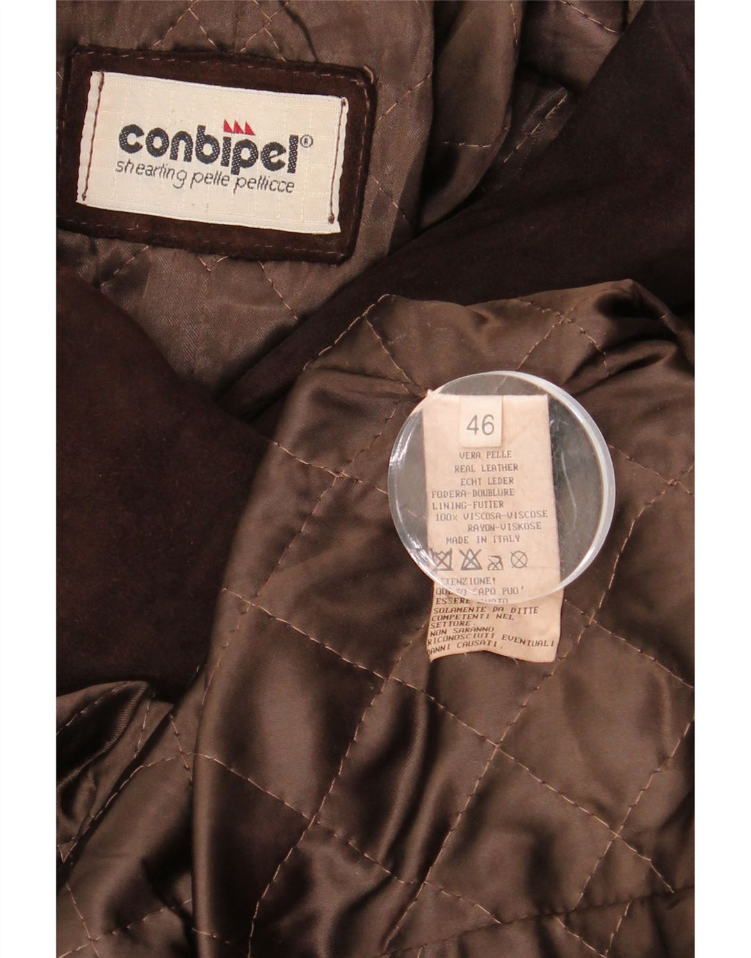 Conbipel Womens Suede Overcoat IT 46 Large Brown Leather