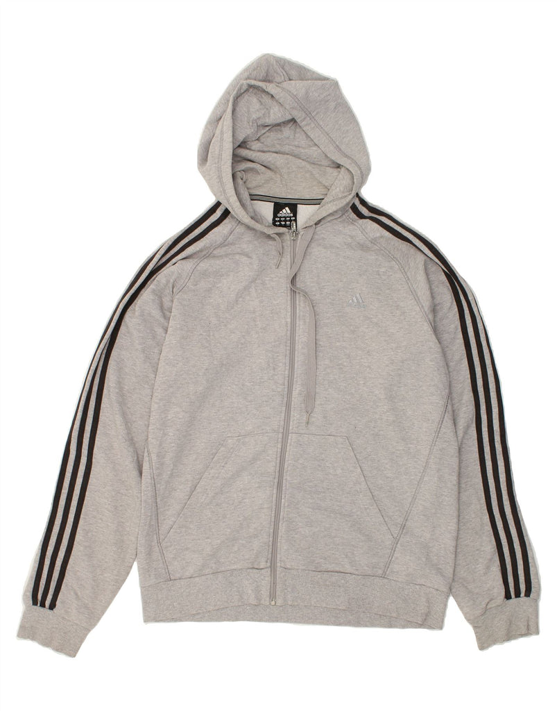 ADIDAS Mens Clima 365 Zip Hoodie Sweater Large Grey Polyester | Vintage Adidas | Thrift | Second-Hand Adidas | Used Clothing | Messina Hembry 