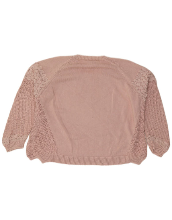 Marks & Spencer Womens Boat Neck Jumper Sweater UK 20 2XL Pink Floral