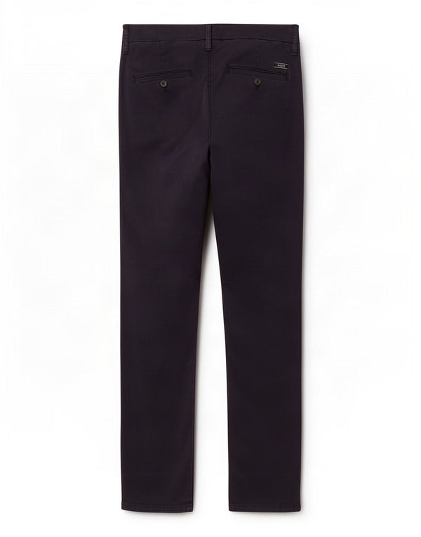Guess Mens Mid Rise Skinny Chino Trousers W28 L32 Navy Blue Cotton