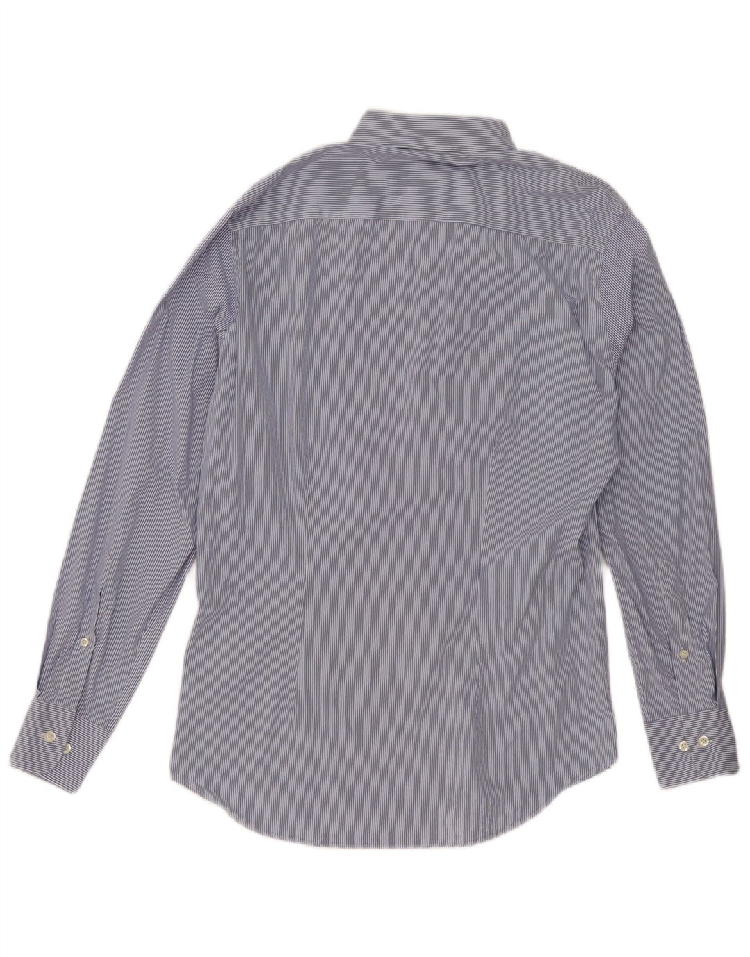 Fred Perry Mens Slim Fit Shirt Medium Blue Striped Cotton Classic