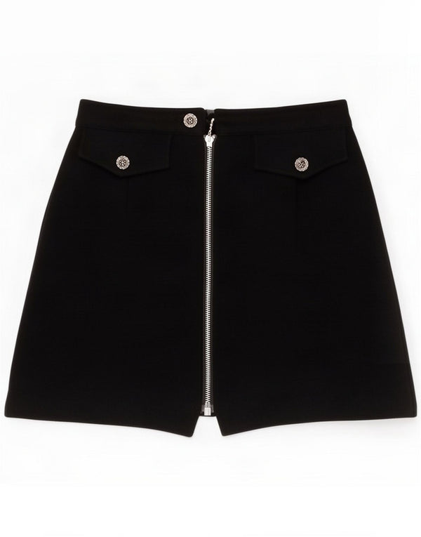 Vintage Womens High Waist Mini Skirt XS W24 Black
