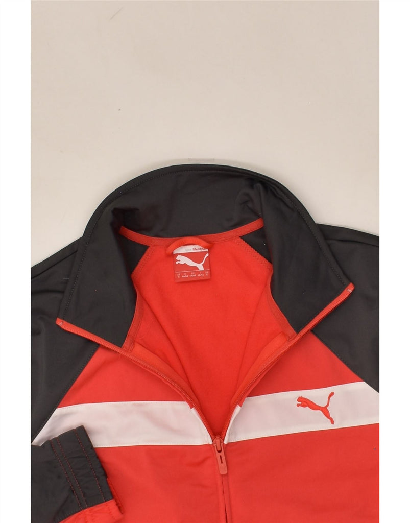 PUMA Mens Tracksuit Top Jacket Small Red Colourblock Polyester | Vintage Puma | Thrift | Second-Hand Puma | Used Clothing | Messina Hembry 