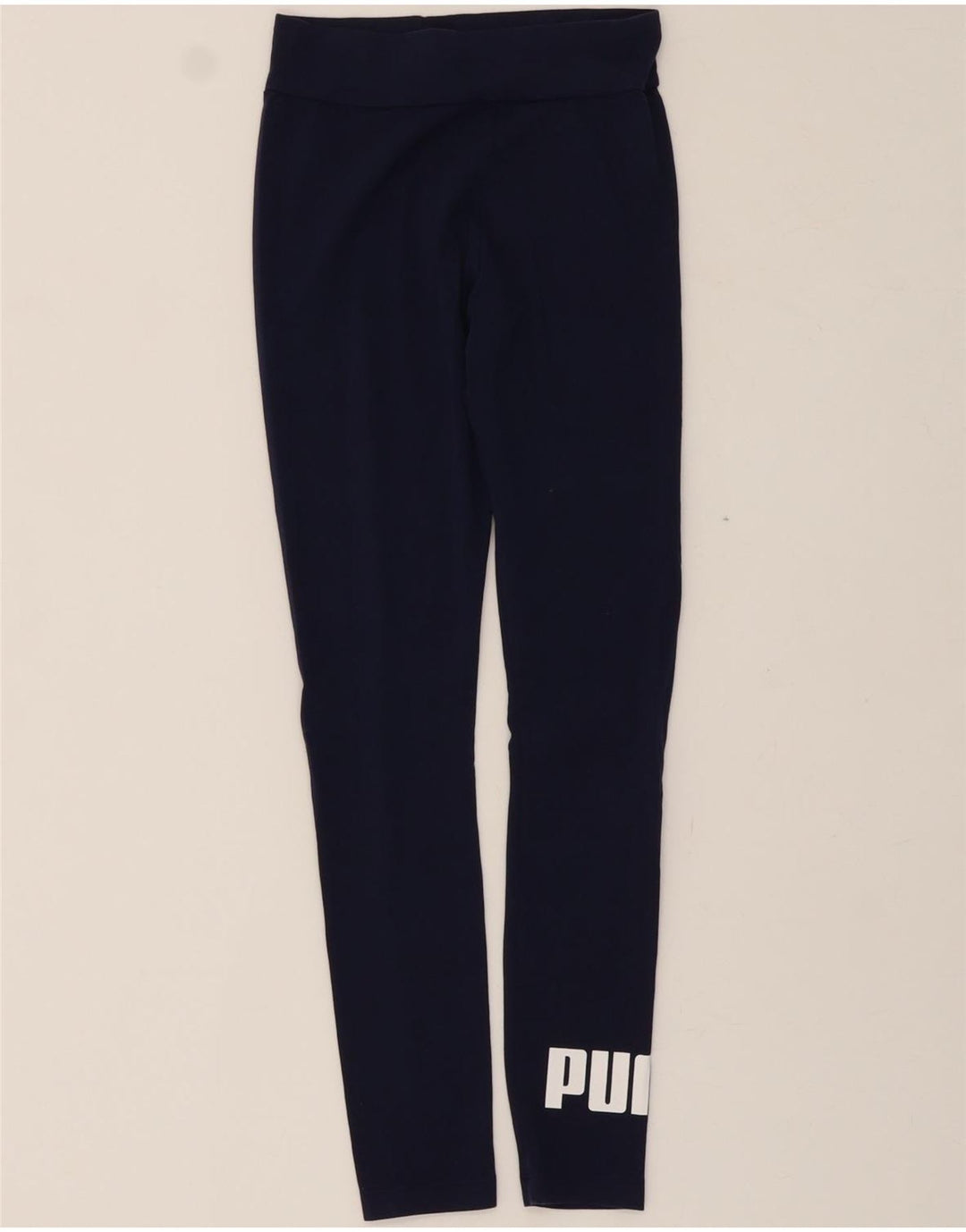 PUMA Womens Graphic Leggings UK 8 Small Navy Blue Vintage Puma and Second-Hand Puma from Messina Hembry 