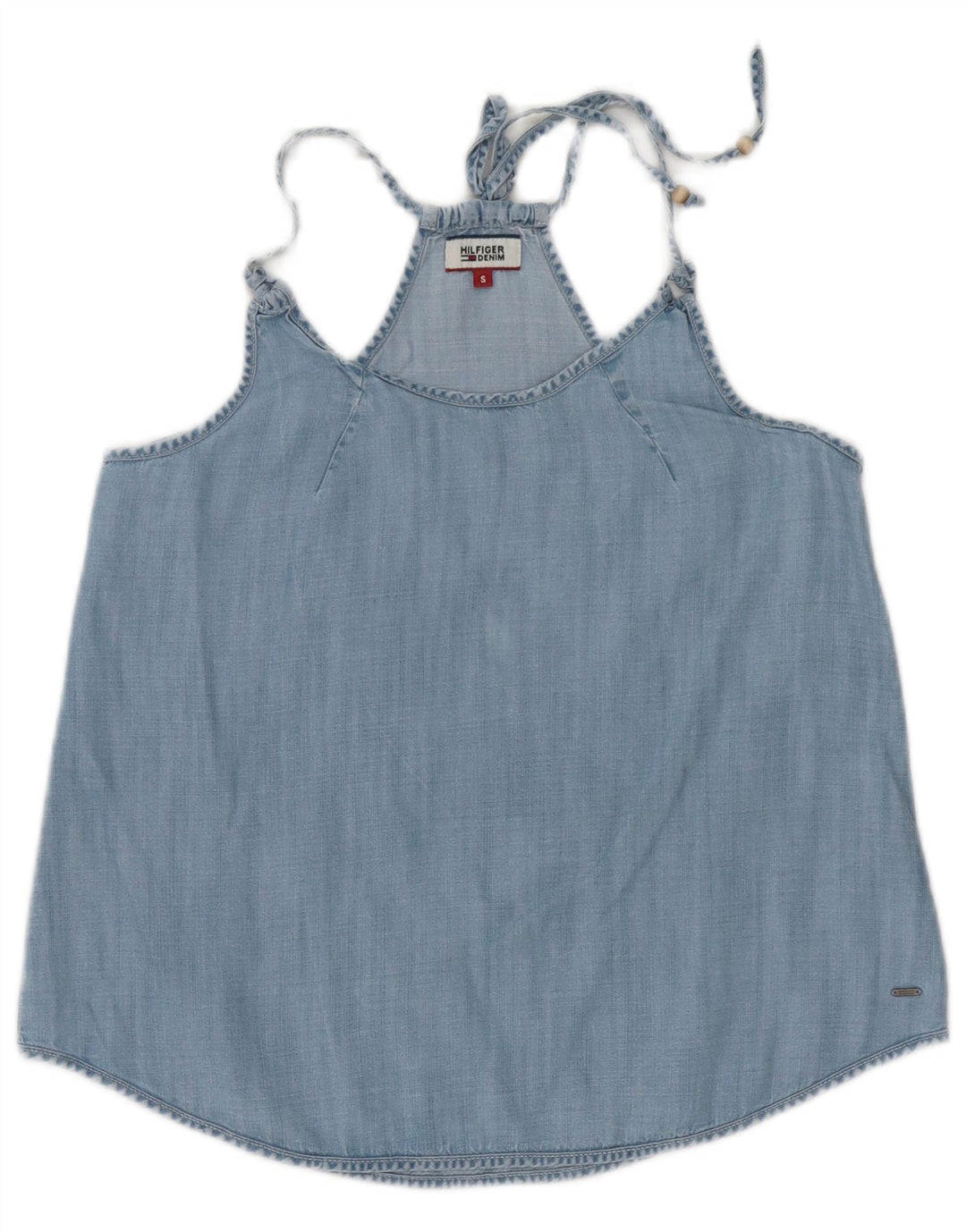 Tommy Hilfiger Womens Halter Top UK 10 Small Blue Lyocell