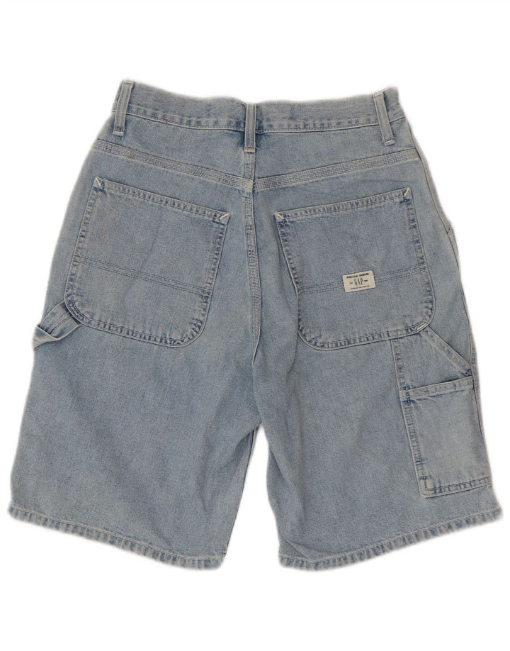 GAP Mens Carpenter Cargo Denim Shorts W28 Small Blue Cotton
