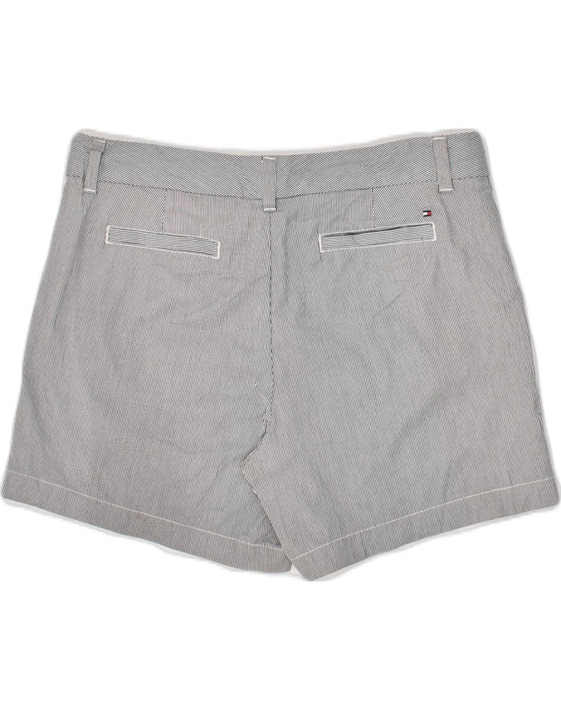 TOMMY HILFIGER Womens Chino Shorts US 10 Large W32  Grey Pinstripe Cotton | Vintage Tommy Hilfiger | Thrift | Second-Hand Tommy Hilfiger | Used Clothing | Messina Hembry 