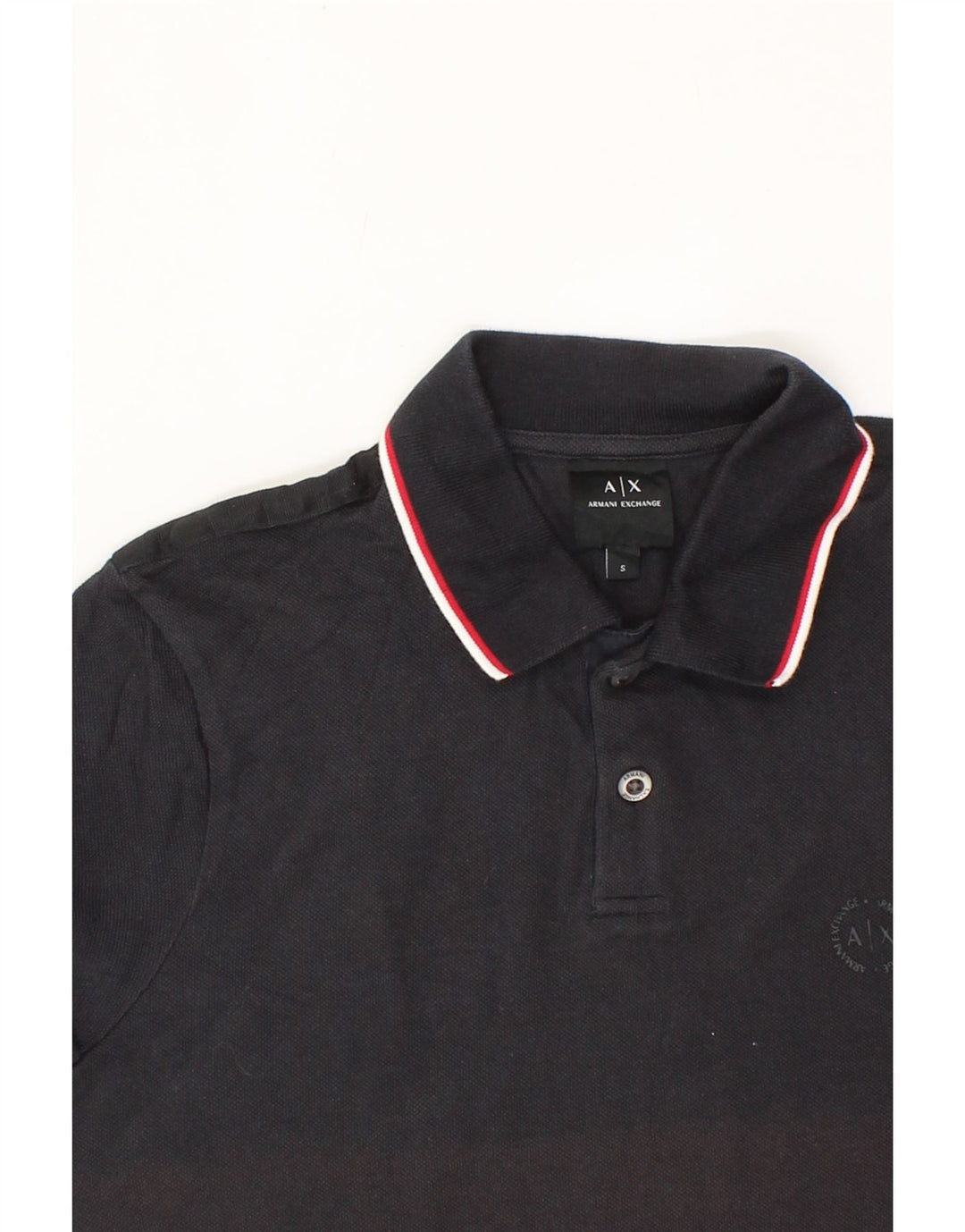 ARMANI EXCHANGE Mens Polo Shirt Small Black Cotton Vintage Armani Exchange and Second-Hand Armani Exchange from Messina Hembry 