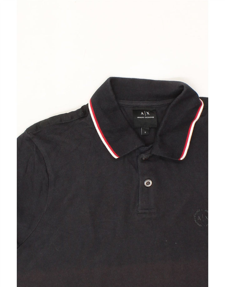 ARMANI EXCHANGE Mens Polo Shirt Small Black Cotton Vintage Armani Exchange and Second-Hand Armani Exchange from Messina Hembry 