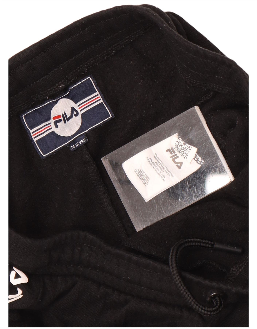 Fila Boys Graphic Tracksuit Trousers Joggers 13-14 Years Black Polyester