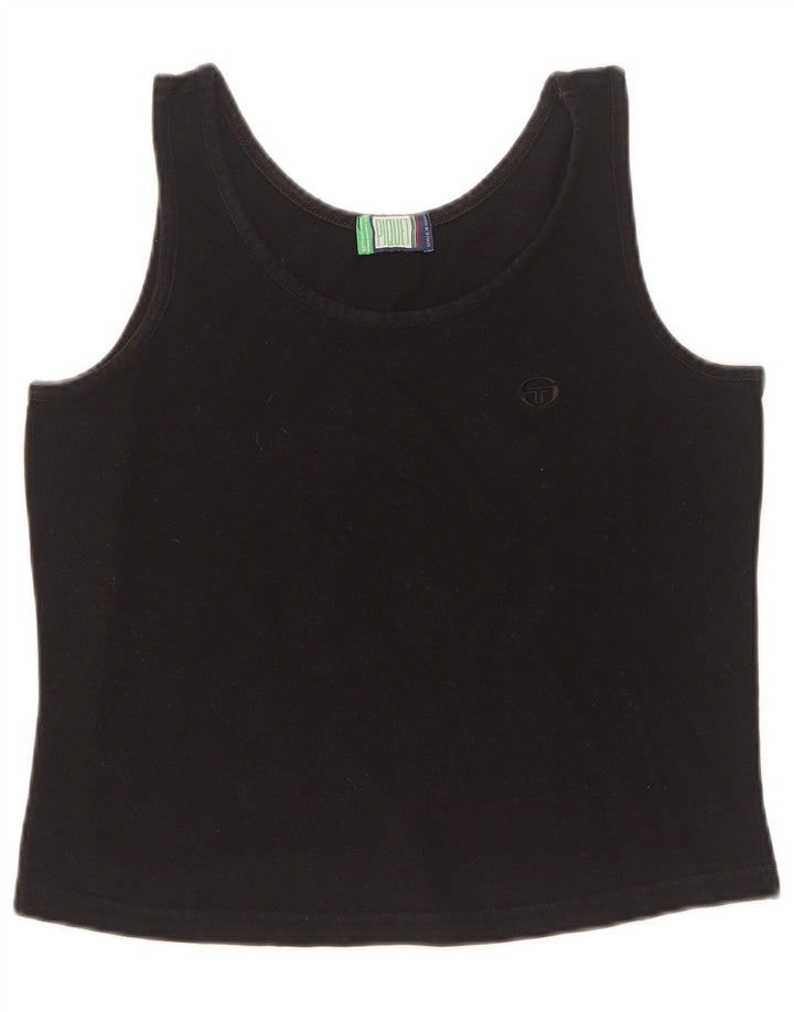 Sergio Tacchini Womens Crop Vest Top UK 10 Small Black