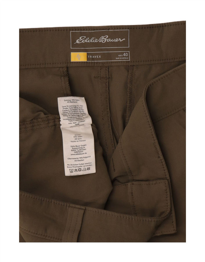 EDDIE BAUER Mens Chino Shorts W40 XL Khaki Nylon