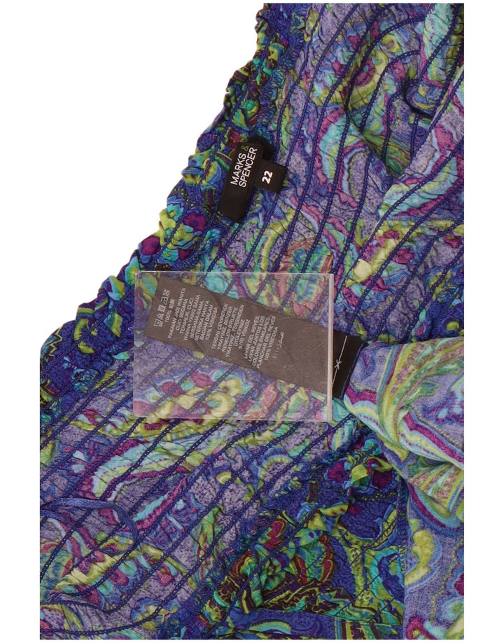 Marks & Spencer Womens Halter Dress UK 22 3XL Blue Paisley Viscose