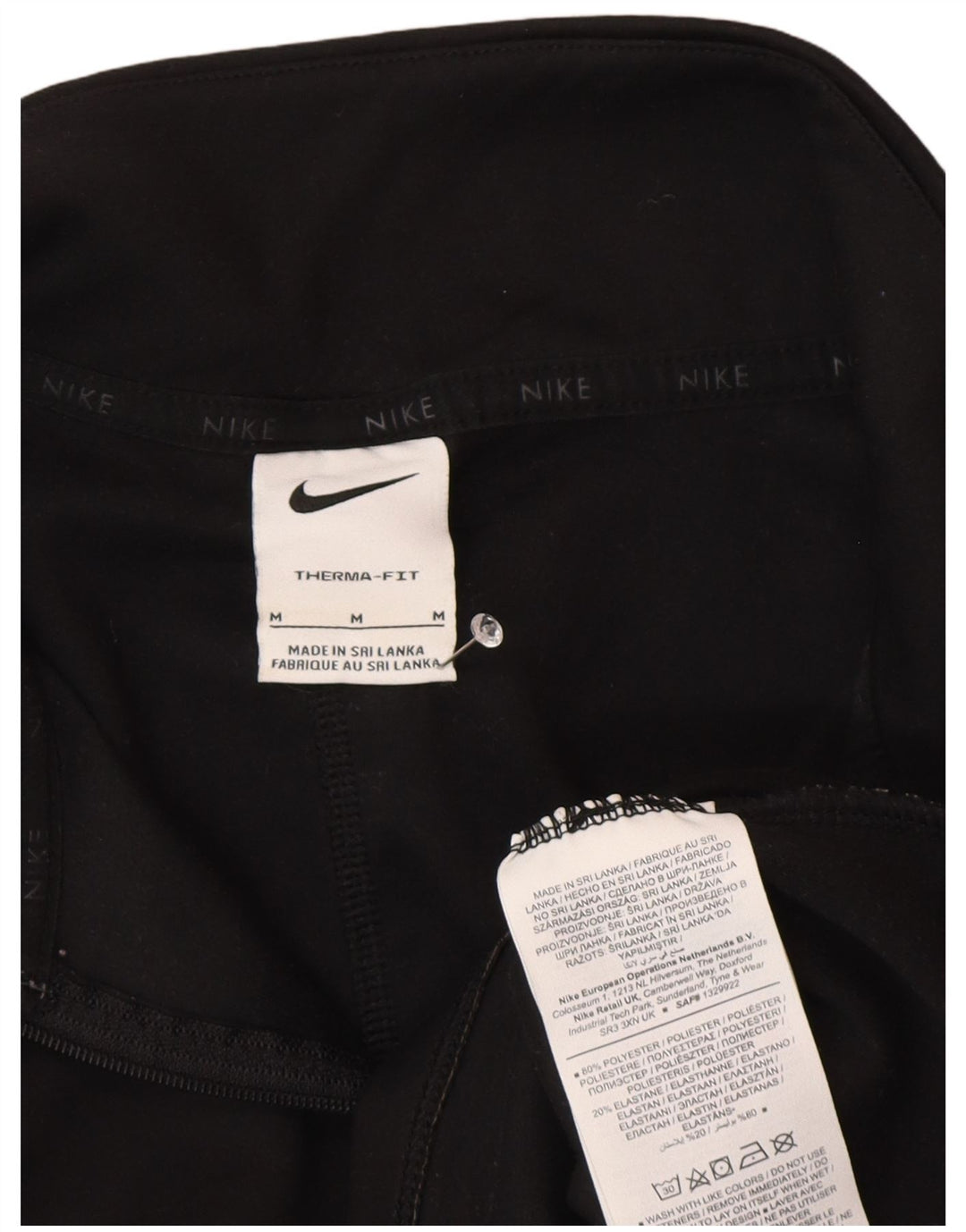 Nike Womens Therma-Fit Zip Neck Pullover Tracksuit Top UK 14 Medium Black