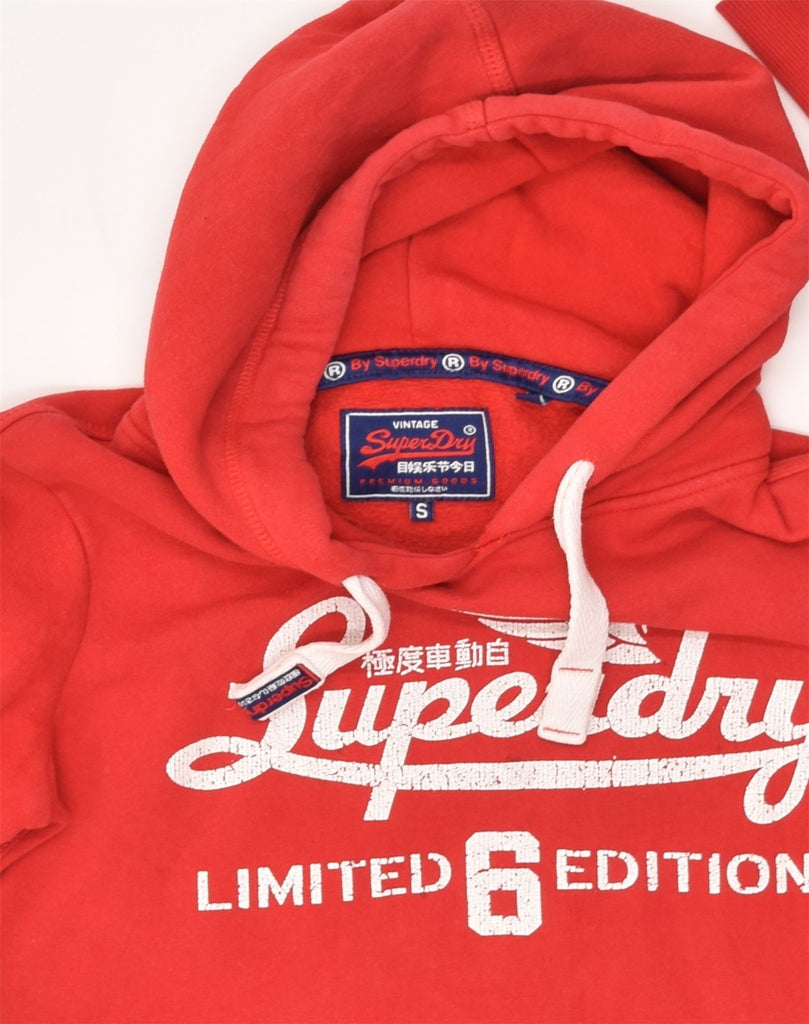 SUPERDRY Womens Graphic Hoodie Jumper UK 10 Small Red Cotton | Vintage Superdry | Thrift | Second-Hand Superdry | Used Clothing | Messina Hembry 